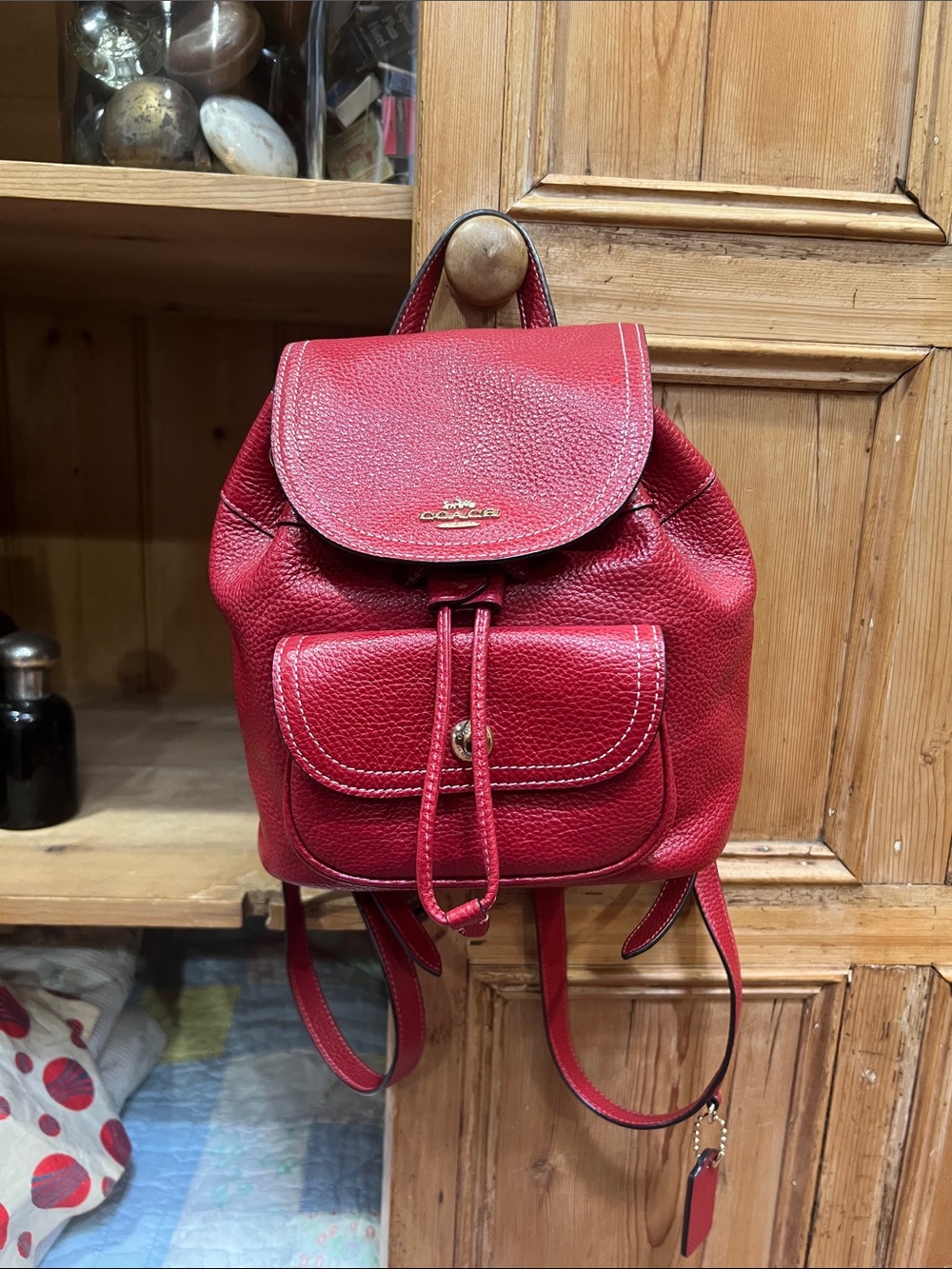 Coach C4121 Pennie Pebbled Leather Mini Backpack